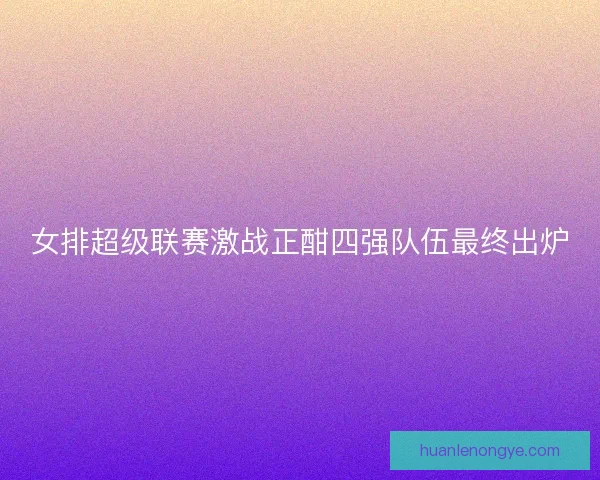 女排超级联赛激战正酣四强队伍最终出炉