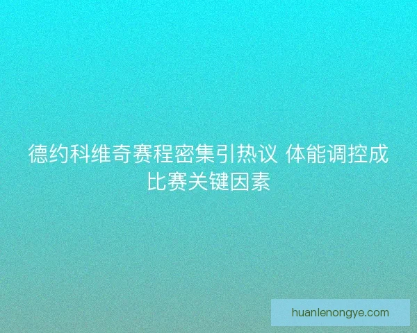 德约科维奇赛程密集引热议 体能调控成比赛关键因素